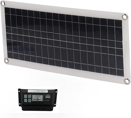 Miniatura 9 de Estink Kit de panel solar, panel solar de 30 W, 30 A, 12 V, 24 V, cargador de voltaje, kit de inicio de panel solar de silicio policristalino para