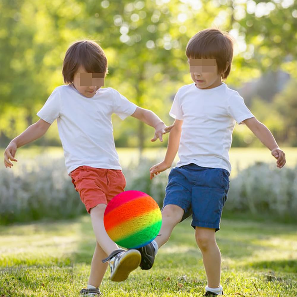 BESPORTBLE 10 Palline Arcobaleno In PVC 16 Cm | Palle Elastiche Per Gioco, Spiaggia E Sport | Idee Regalo Per Bambini | Coordinazione E Divertimento | Motivi E Colori Casuali