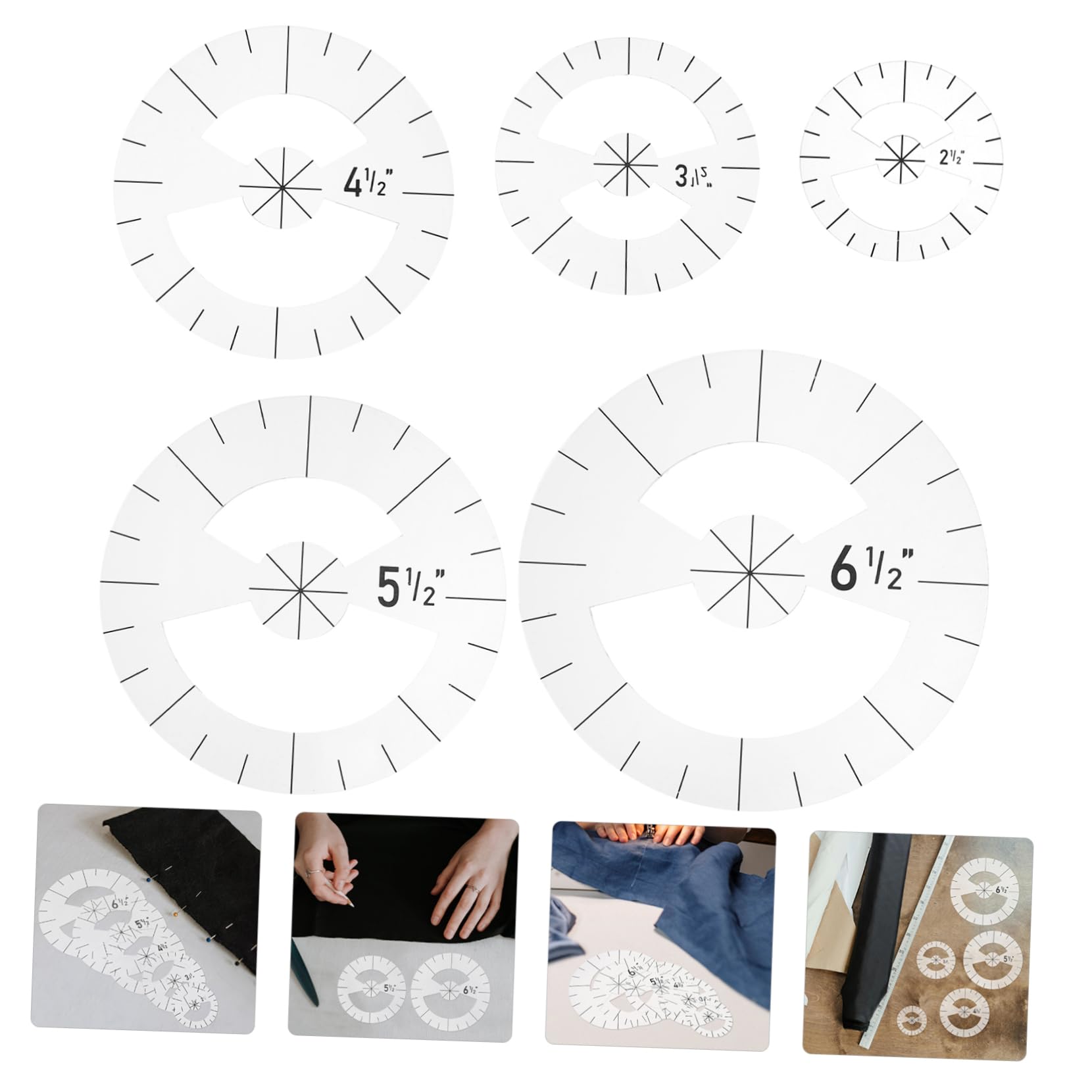 STOBOK 3 Sätze Nählineal Vorlage Patchwork-lineal Quiltlineale Nählineal Aus Stoff Quilt-vorlagen Kleidung Diy Herrscher Lineale Zum Schneiden Von Kleidung Transparent Acryl 5 Stück * 3