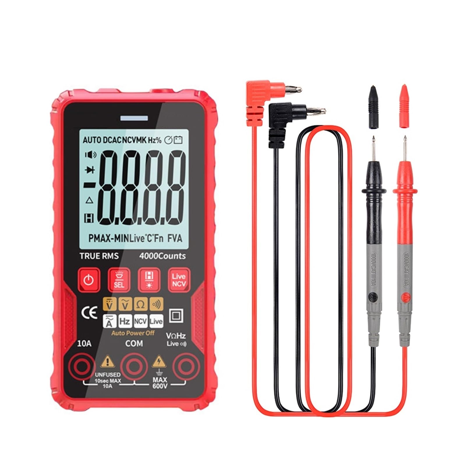 Cyfrowy Multimetr 4000 Zlicza Ture AC DC NCV Inteligentny Tester Ohm Pojemność Miernik Napięcia Szybko Dokładnie Łatwy Odczyt