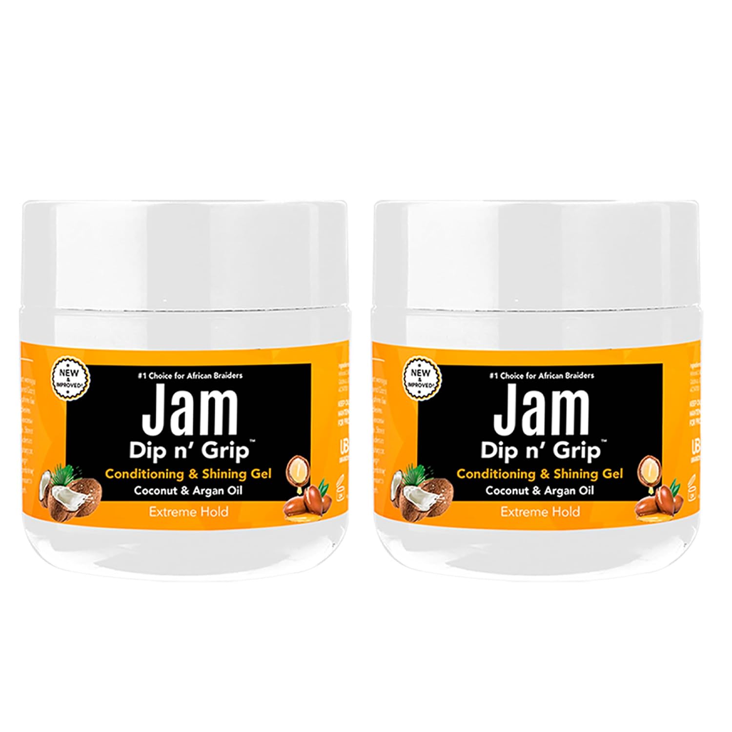Jam Hair Braiding Gel 4oz (6 Pack) – Extreme Hold & Shine with Argan, Coconut & Castor Oils – Frizz Control for Braids, Curls & All Hair Types.