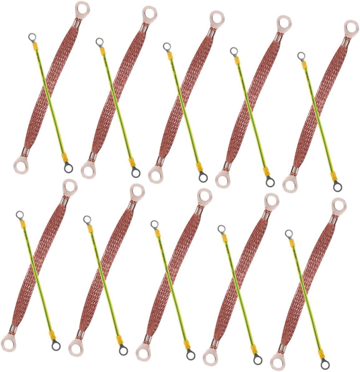 Gatuida 20pcs Braided Ground Strap Terminals for Automotive Engine Ground Wire High Conductivity Heavy Duty Design Flexible Secure Connections