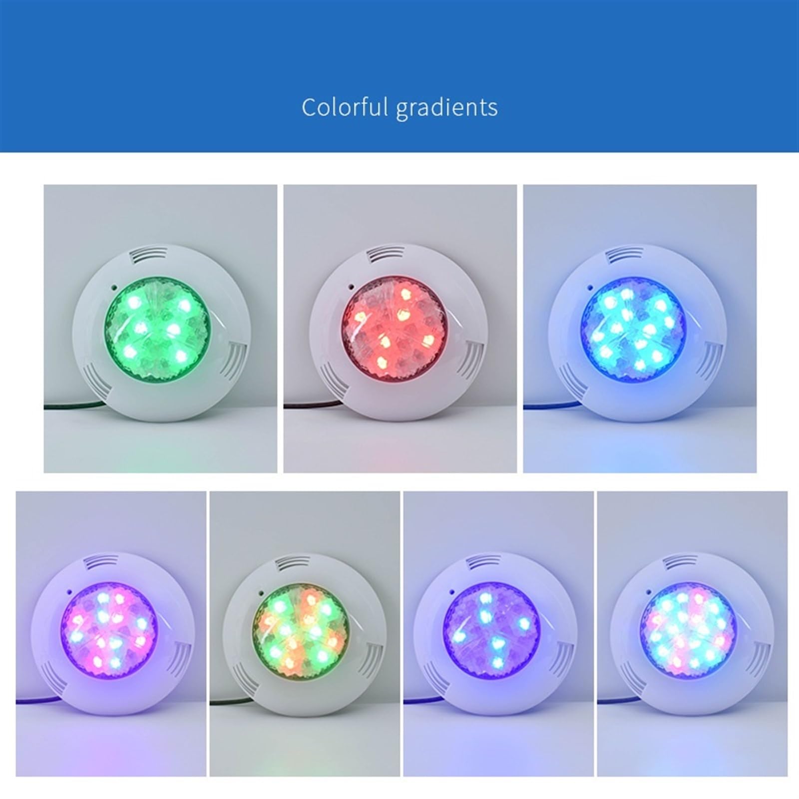 EDEDE Luci Piscina, Luce Subacquea a LED Luce Esterna Impermeabile IP68 Luce for Piscina 12V Telecomando Wireless Luce Colorata RGB for Piscina(500mm,230mm-9W)
