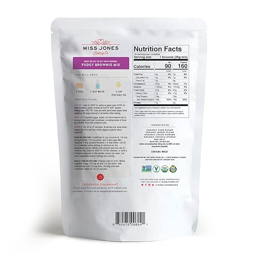 Miniatura 2 de Miss Jones Baking Mezcla de brownie de dulce de azúcar orgánico, sin OMG, apta para veganos cacao rico (paquete de 1)