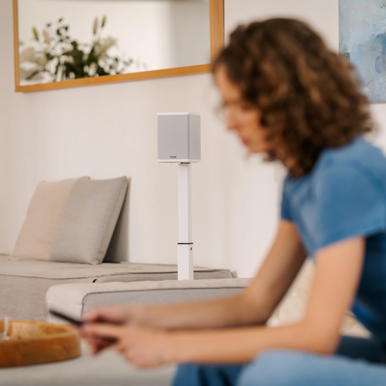 Teufel CINEBAR 22-7.1 Dolby Atmos Soundbar System mit Subwoofer | mit kabellosem Platzsparender Subwoofer, 8 Tönern, Heimkinosysteme, HDMI 3D ARC CEC, 4K-Pass-Through, Touch Panel - weiß