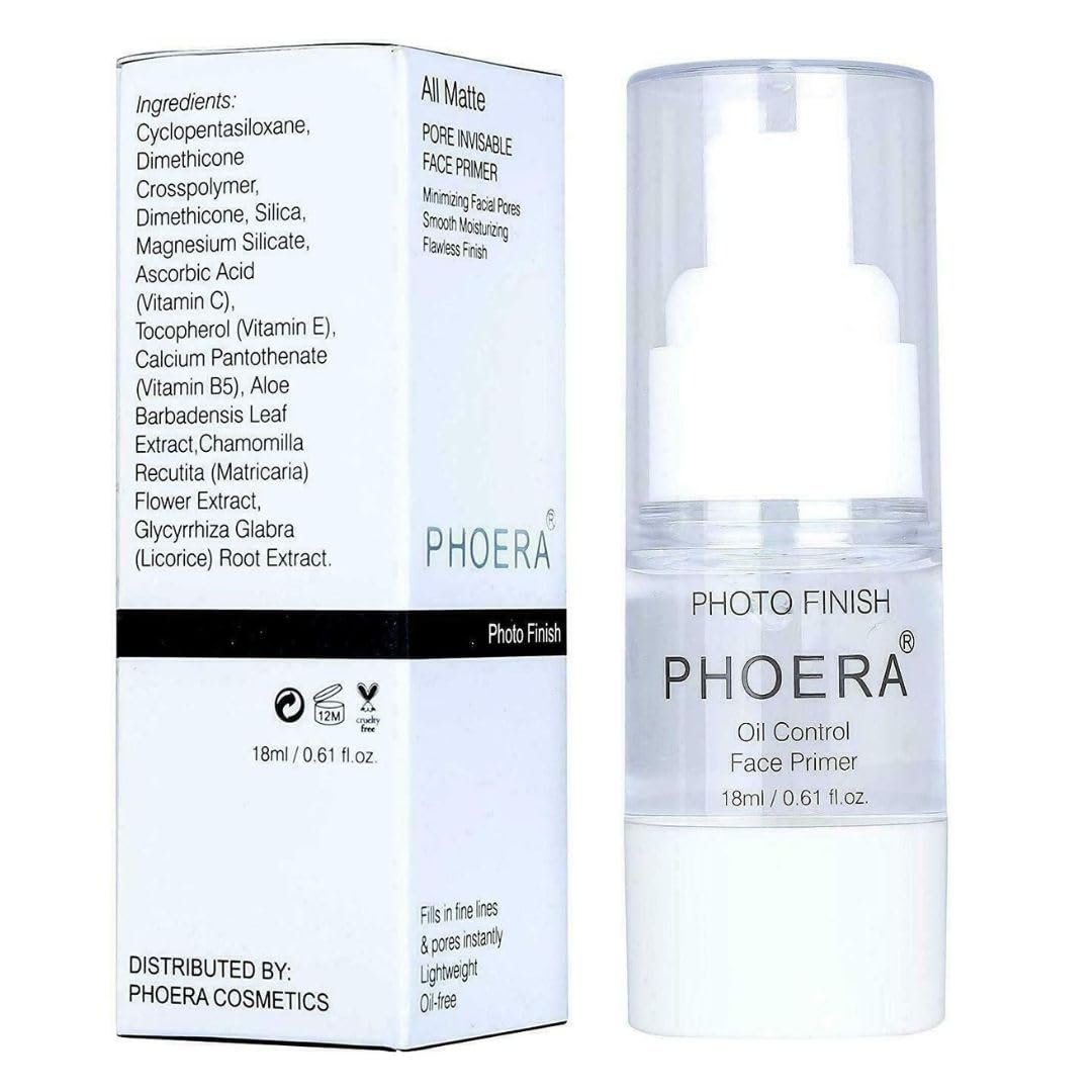 FMHOMEPhoera Oil Control Face Primer 18ml - Pore Minimizing, Shine-Free Makeup Base for All-Day Flawless Look
