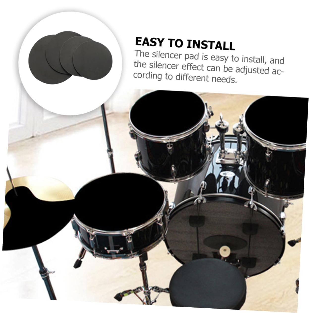 8 Stück Teiliges Drum Dämpfer Pad aus Schallabsorbierendem Wiederverwendbar Leichte Silent Drum Matte für Präzise und Geräuscharmes Schlagzeug Üben