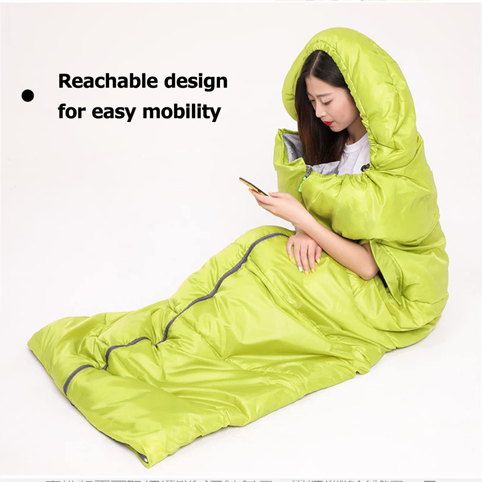 Saco De Dormir De Camping Adultos con Un Saco De Compresión, Saco De Dormir Al Aire Libre Camping Ultraligero, Cálido Y Transpirable (Orange 1650g)