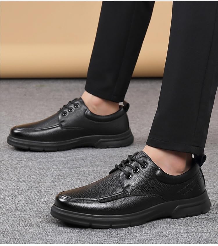Men's Lace-Up Leather Shoes Breathable Genuine Leather Business Dress Shoes Casual Wedding Shoes3