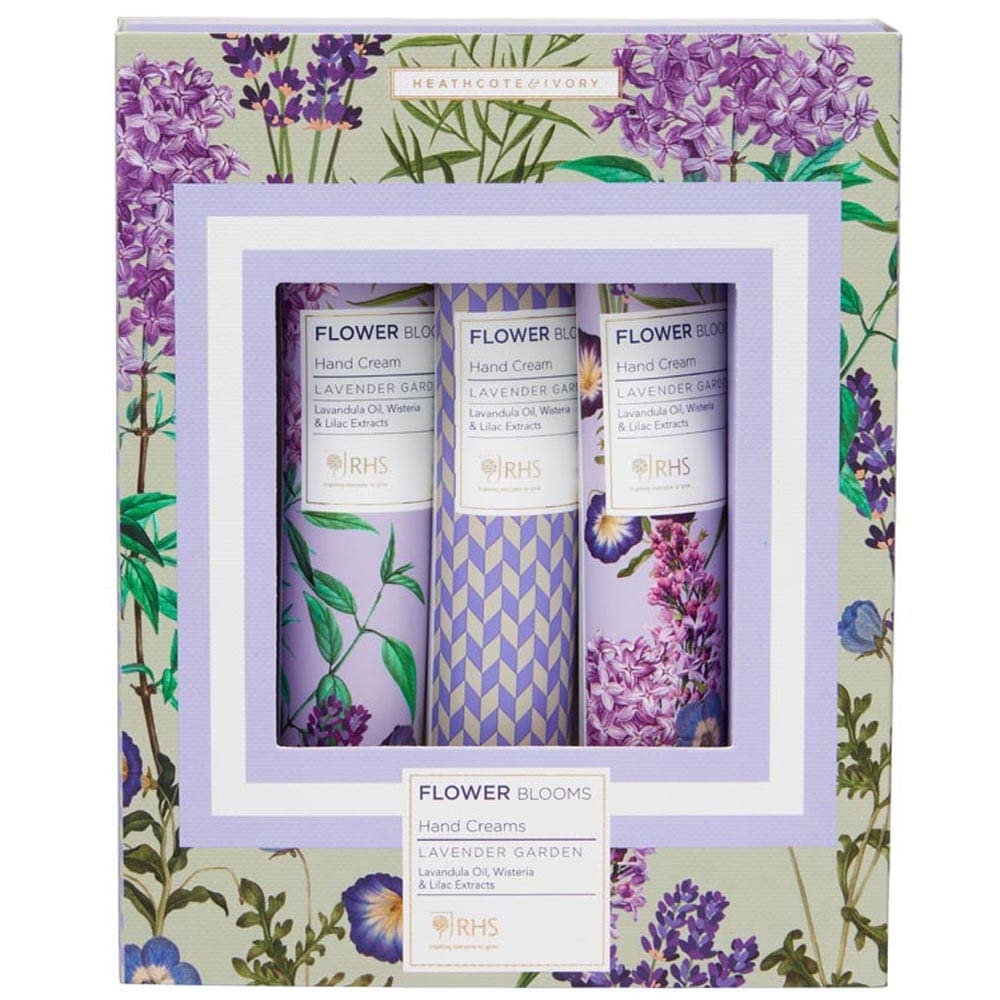 RHS Beauty Lavender Garden Hand Cream Trio Gift Set, 3 x 30ml