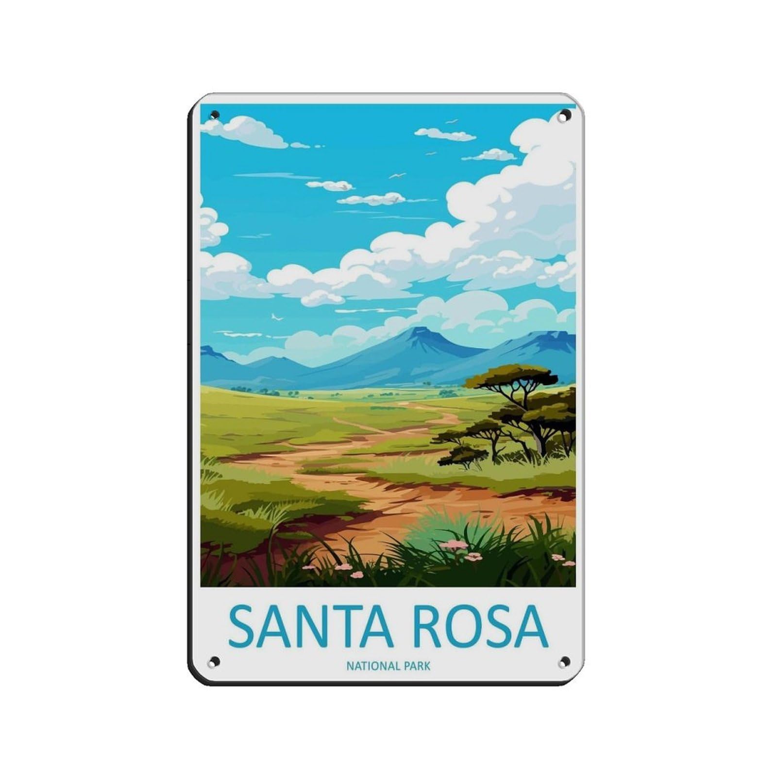 Santa Rosa National Park Travel Art Costa Rica Retro Poster Metal Tin Sign Chic Art Retro Iron Painting Bar People Cave Cafe Family Garage Poster Wall Decoration 8x12inch(20x30cm)