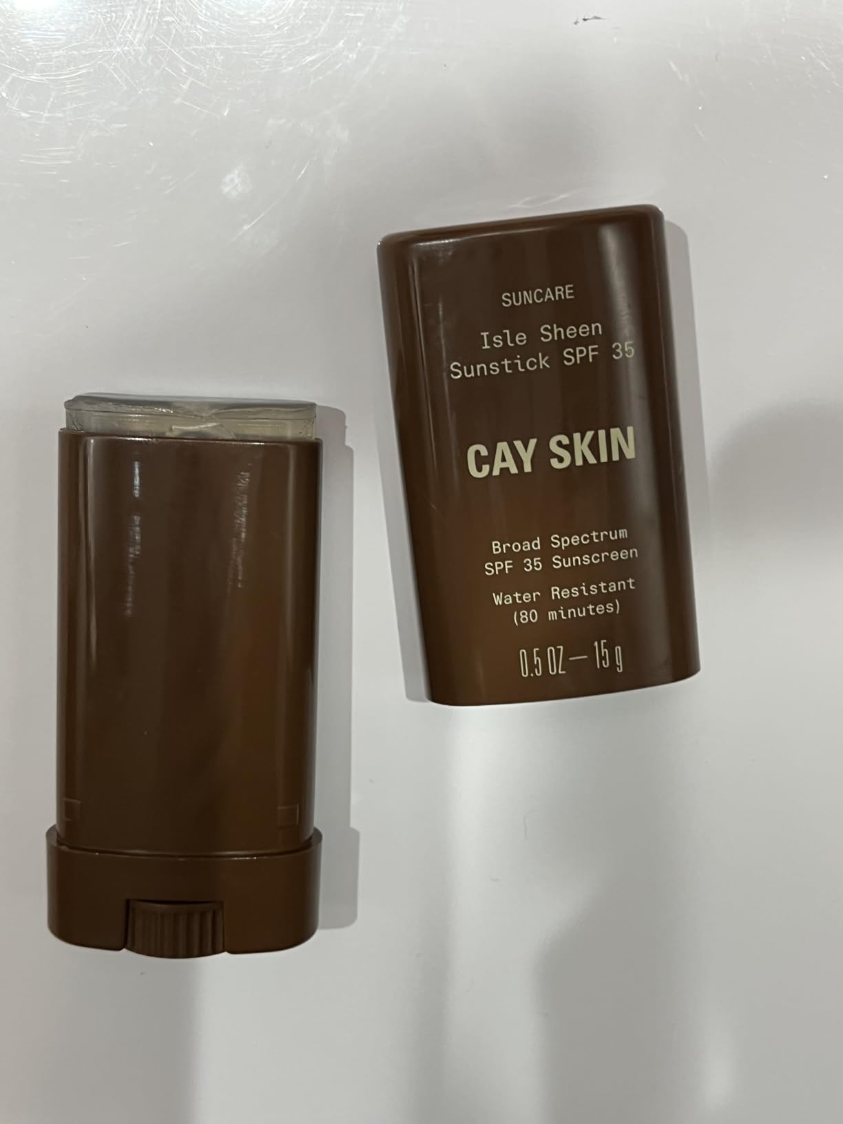Cay Skin Isle Invisible Sunstick SPF 35 – Travel Size Broad Spectrum Face Sunscreen for On-the-Go Protection – Hydrating, Reef Safe Lotion with Natural Finish for All Skin Types – 0.5 oz