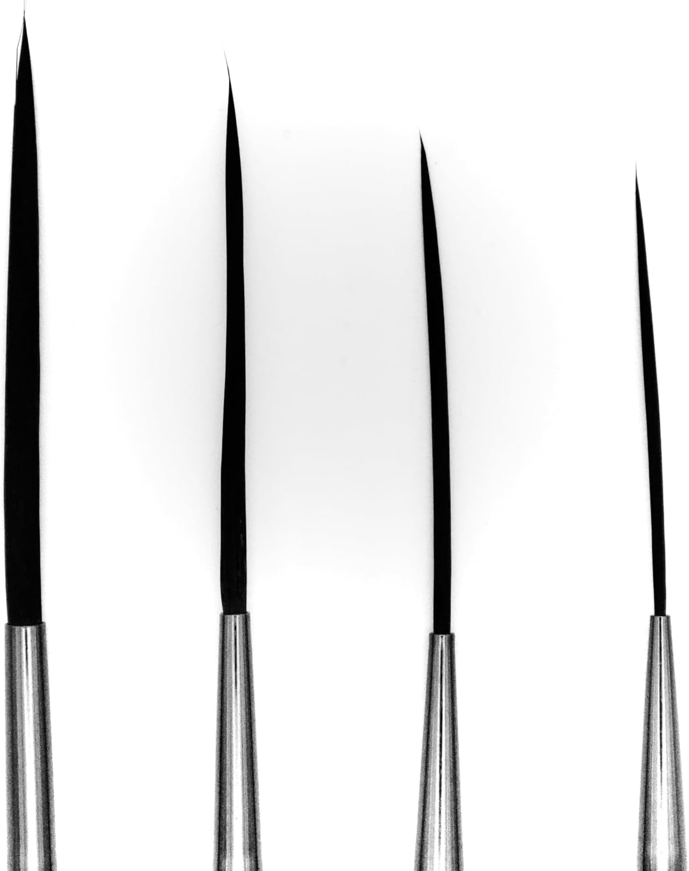 Synthetic Rigger Paint Brushes, Set of 4, For Watercolour Oil Acrylic & Ink, Rigger, Fine Detail, Precision, Detailing, Script Liner Set, Acrylic Paint
