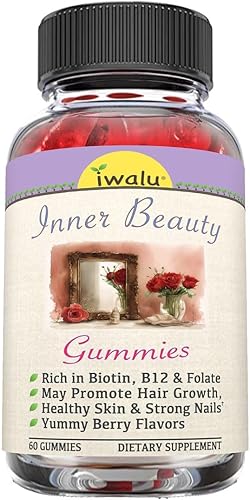 iwalu Hair Skin & Nails Multivitamin Biotin Gummies - B12, D3, B Complex, Folic Acid, Zinc, Faster Hair Growth Gummy Vitamins for Women Men Adults,