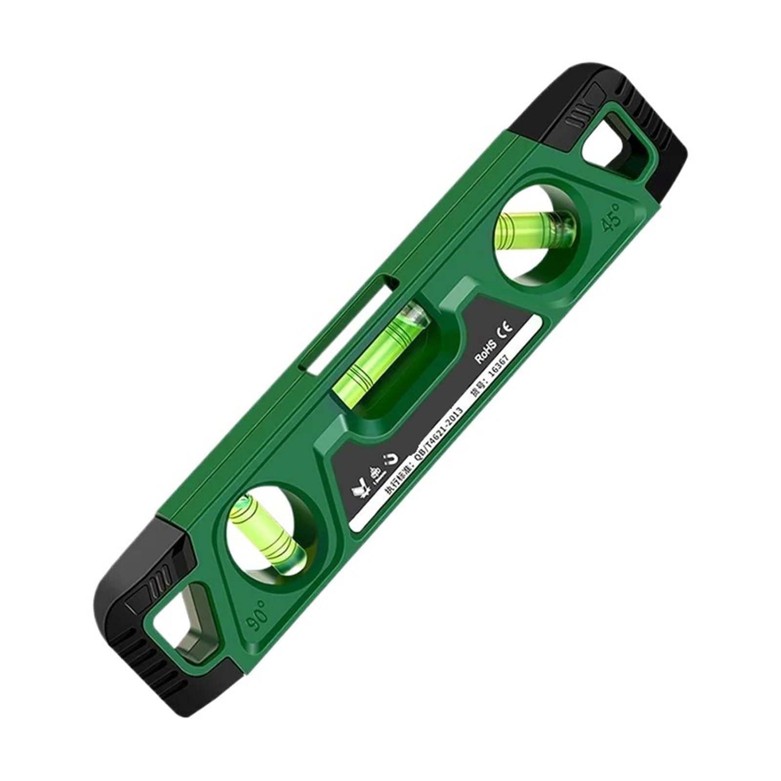 1 niveau à bulle à trois bulles de 225 mm, haute précision, levier magnétique, jauge d'angle, nivellement