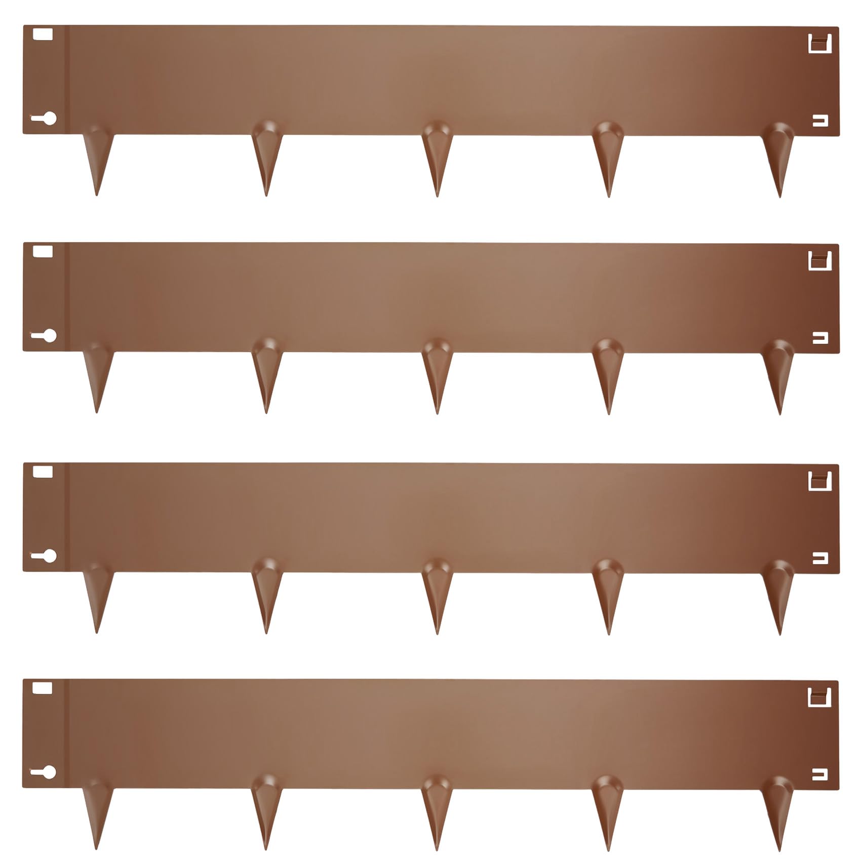 The Fellie Lawn Edging, Galvanised Steel Garden Border Edging Flexible Rustproof Landscaping Flowerbed Pathway Edge, Lawn Edging 1.06m Long & 24cm High (16cm Face Height), 4 Pack Corten
