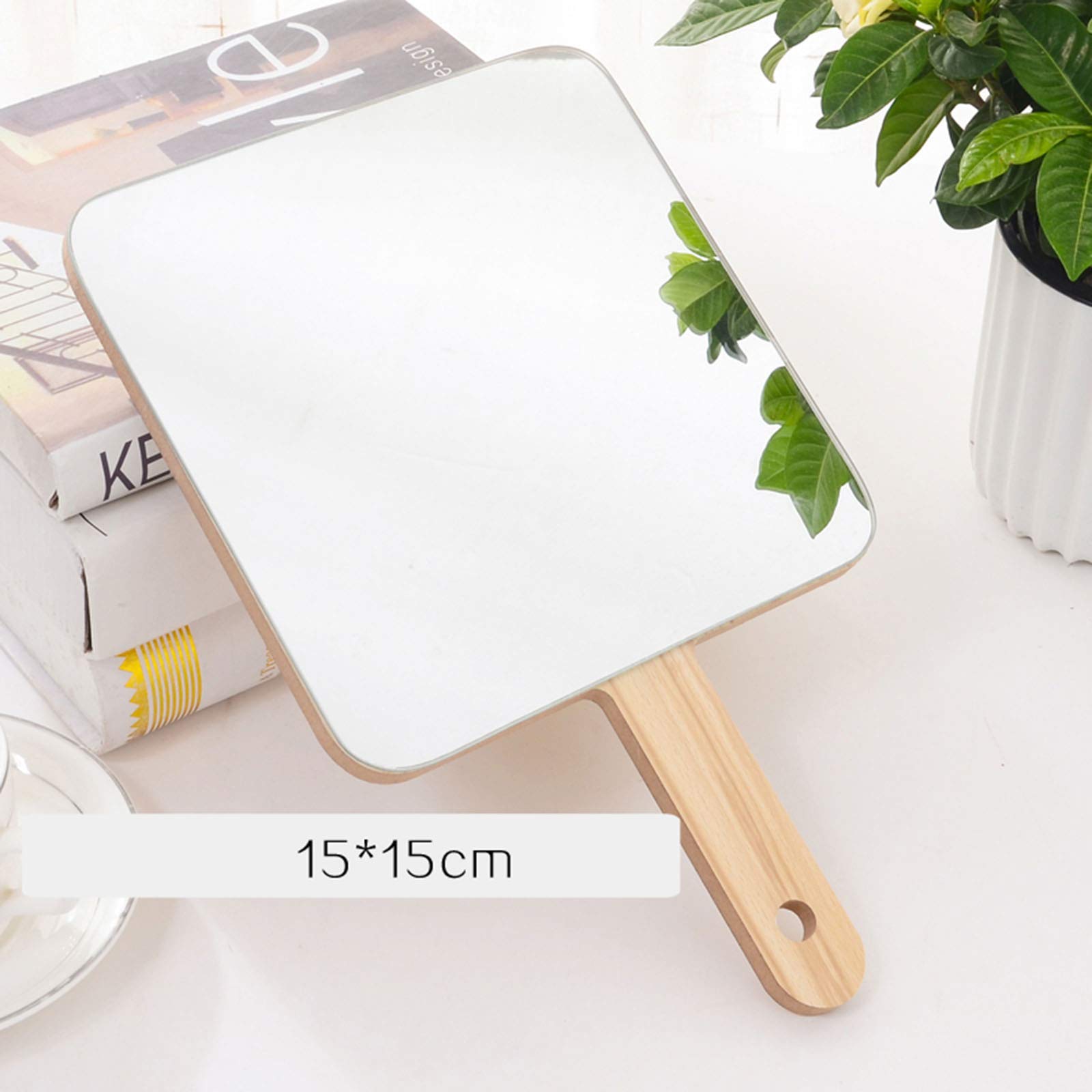 XPXKJ Handspiegel Mit Griff – Quadratisch, Grün, 12,5 X 25 Cm, Für Make-up, Reisen & Salon