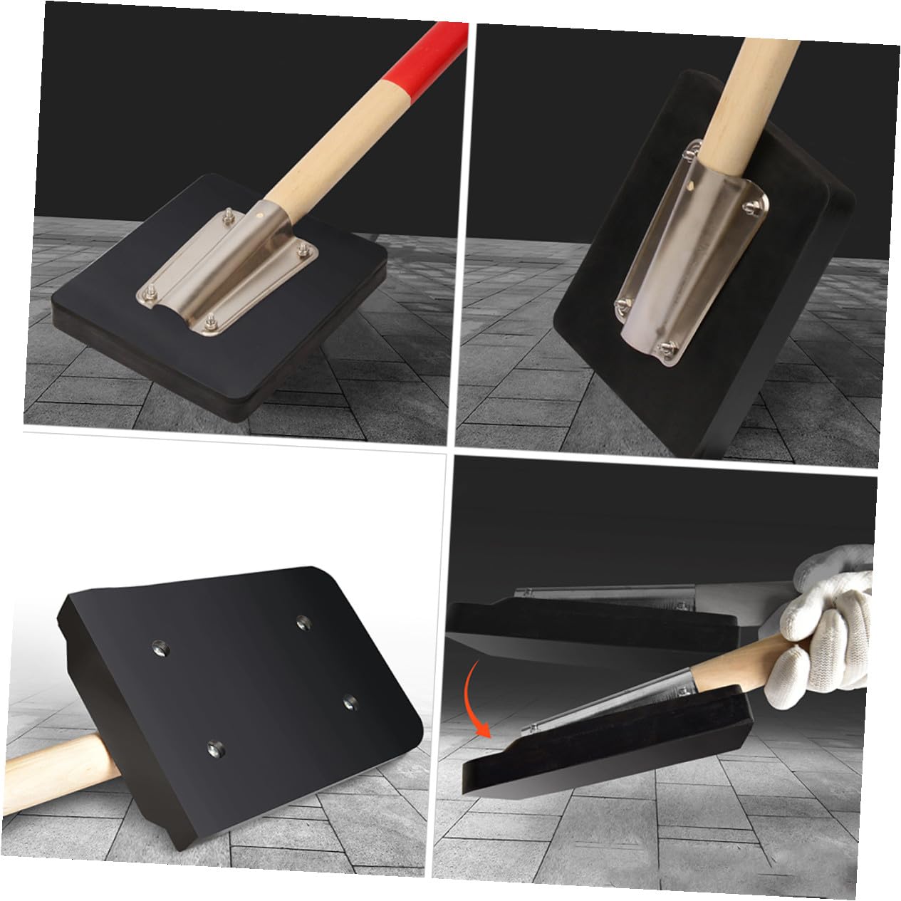 Gummihammer mit Holzgriff, Ergonomisch, Rund, Schwarz