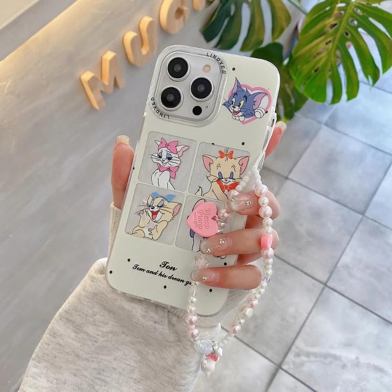Image of Peeperly Back Cover Case for iPhone 13 Pro Max Scratch Resistant Anti-Slip TPU Shockproof Protective Durable Lively Cartoon Collage Fun Art Case for Girls & Women