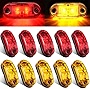 10 Pieces 2.5 Inch 2 Diode Trailer Marker Lights Waterproof LED Trailer Side Marker Light Oval Trailer Running Lights for Truck RV Exterior Marker Lights Accessories(Amber, Red)