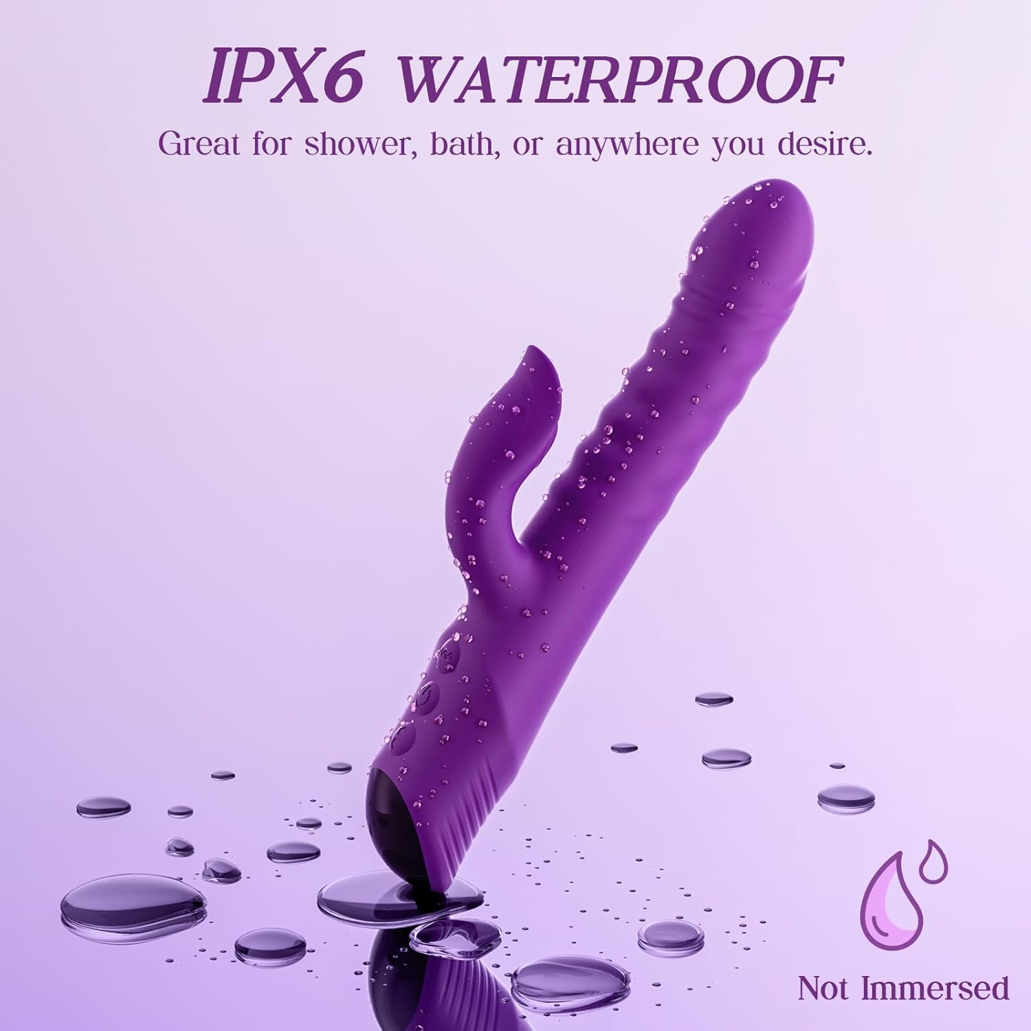 Thrusting Dildo Vibrator Adult Toys – G Spot Vibrator with 7 Thrusting Modes, IPX6 Waterproof & Type-C USB Rechargeable Silicone Dildos Thrusting Vibrator, Adult Sex Toys for Women