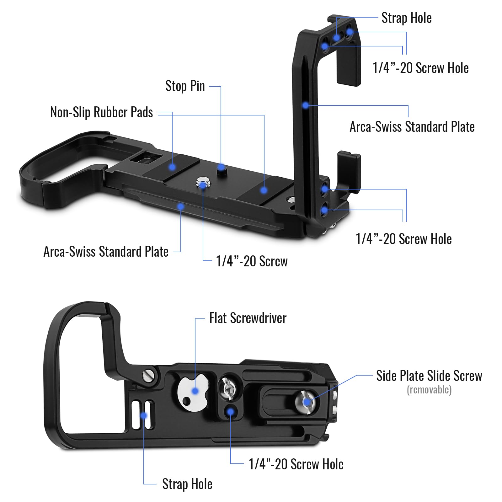 LEFTFOTO Z6III L Soporte L – Placa para Nikon para Z5 Z6 Z7 Z6II Z7II Z6III, placa de liberación rápida de disparo vertical compatible con Arca/RRS, placa lateral estirada de 17 mm o retirada