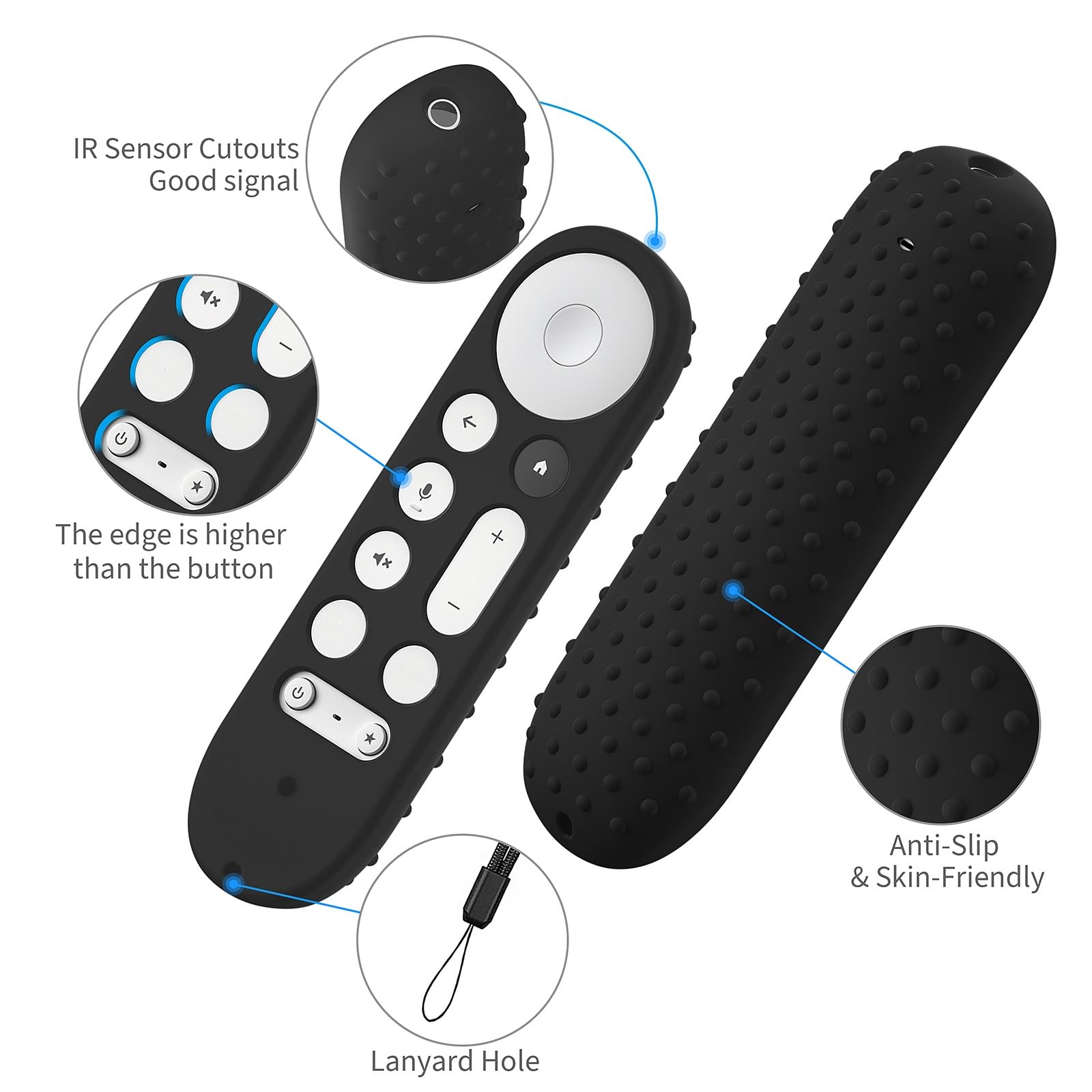 1PCS Fernbedienungshülle Hülle Kompatibel für Google TV Streamer 4K TV 2024 für Google GY3LE, Smart TV Fernbedienung weiche Silikonhülle Schalenhalterung (nur Gehäuse) (Weiß)