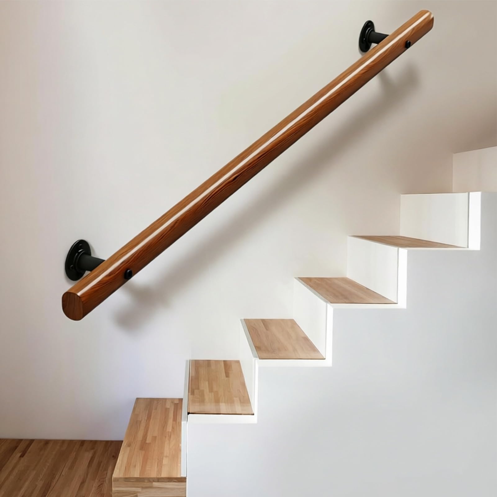 DMCHENGMA Non-Slip Staircase Handrail, Wooden Stair Handrails, Hand Railings for Stairs Indoor Outdoor, Banister Deck Rails(100cm/39in)