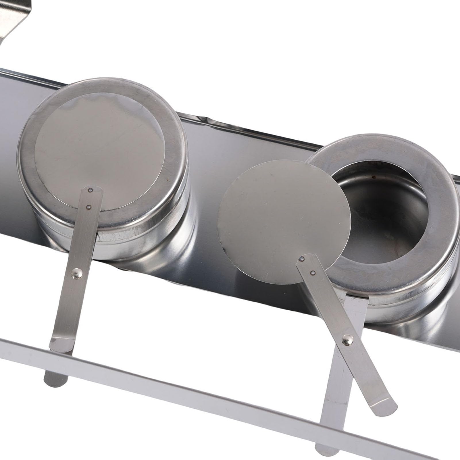 Scaldavivande per Buffet in Acciaio Inossidabile da 4 Pezzi, Scaldavivande Rettangolari da 9 QT per Buffet, con Struttura Pieghevole per Feste, Catering, Matrimoni Ed Eventi all'aperto