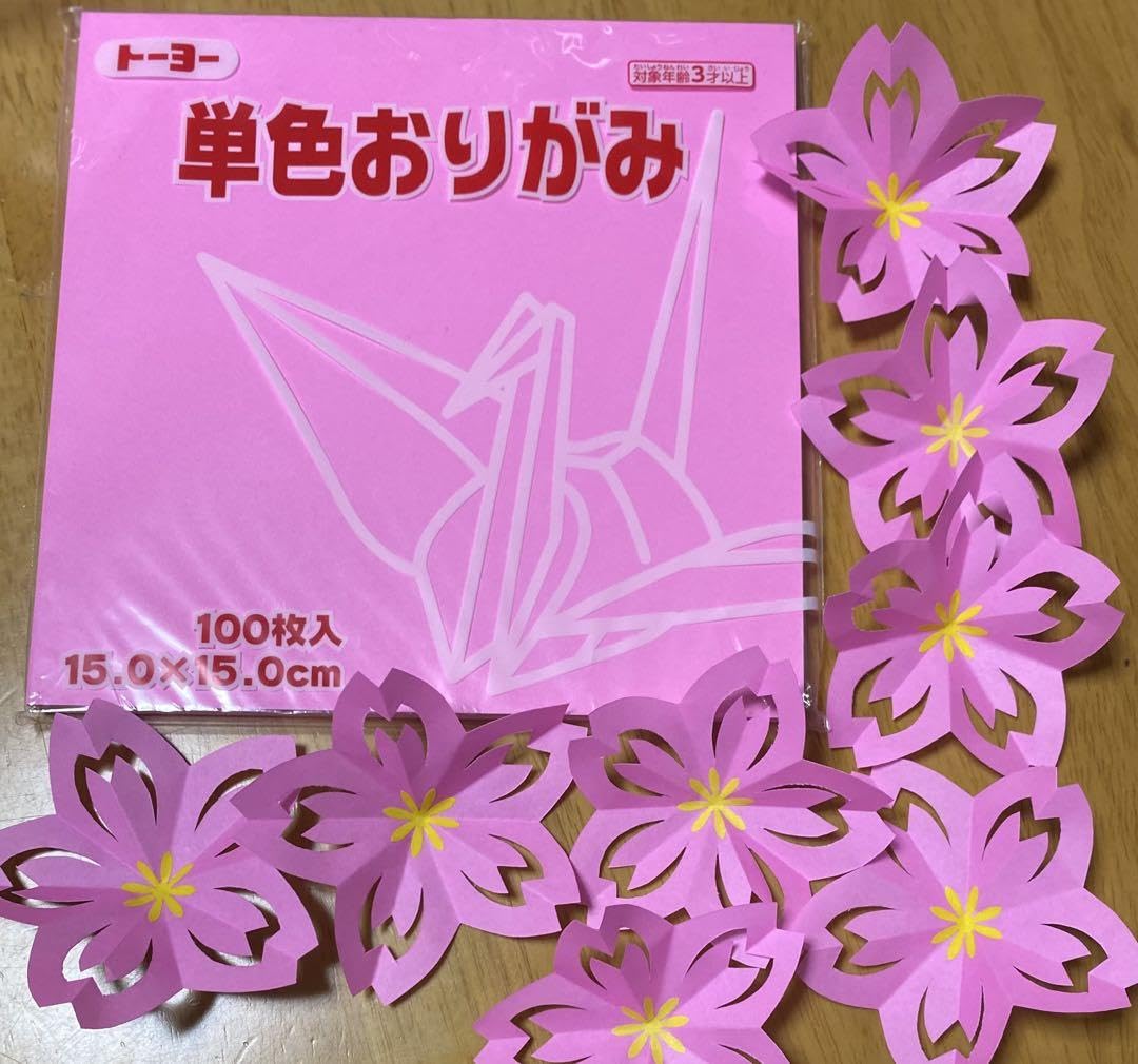 Amazon | 桜＆葉っぱ No.45折り紙 お花 ハンドメイド3月4月春壁面飾り
