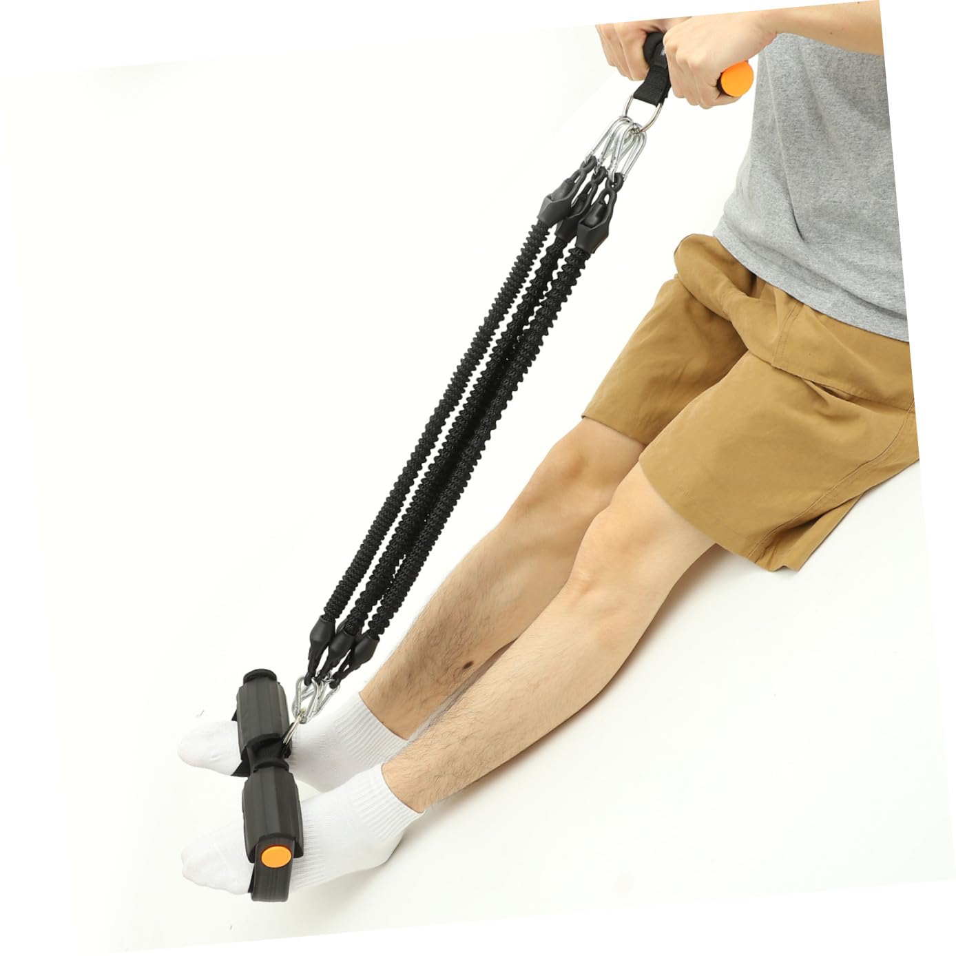 Garneck Elastico per Allenamento Pedale in Pte e Schiuma, Resistente per Fitness e Training Tricipiti, Attrezzo Palestra Multifunzione Nero