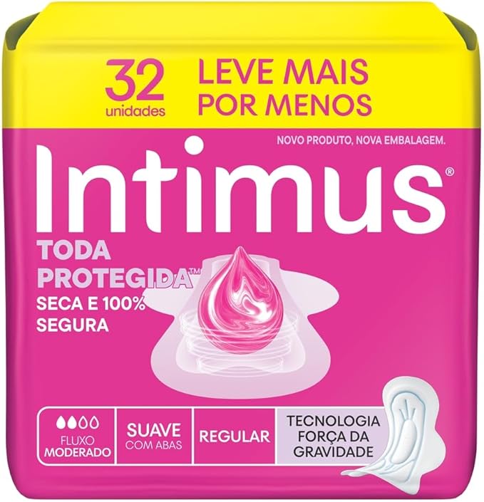 Caixa de absorventes Intimus com 32 unidades