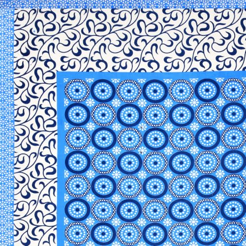 Image of RajasthaniKart Pure 100% Cotton Single Bed Sheet with 1 Pillow Cover (Bedsheet for Single Bed Cotton, Blue Circles)