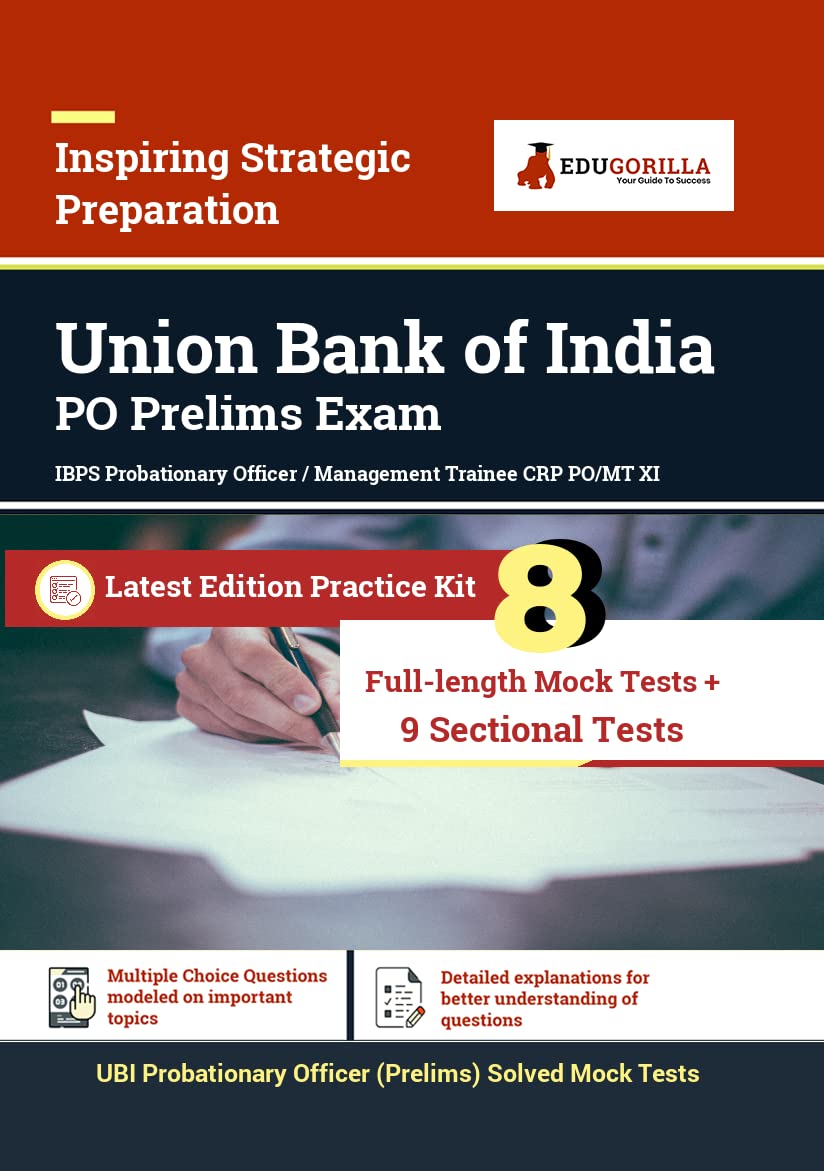 Union Bank of India PO Prelims (IBPS CRP PO/MT XIII) Book 2024 (English Edition) - 8 Full Length Mock Tests and 9 Sectional Tests (1100 Solved Questions) with Free Access to Online Tests