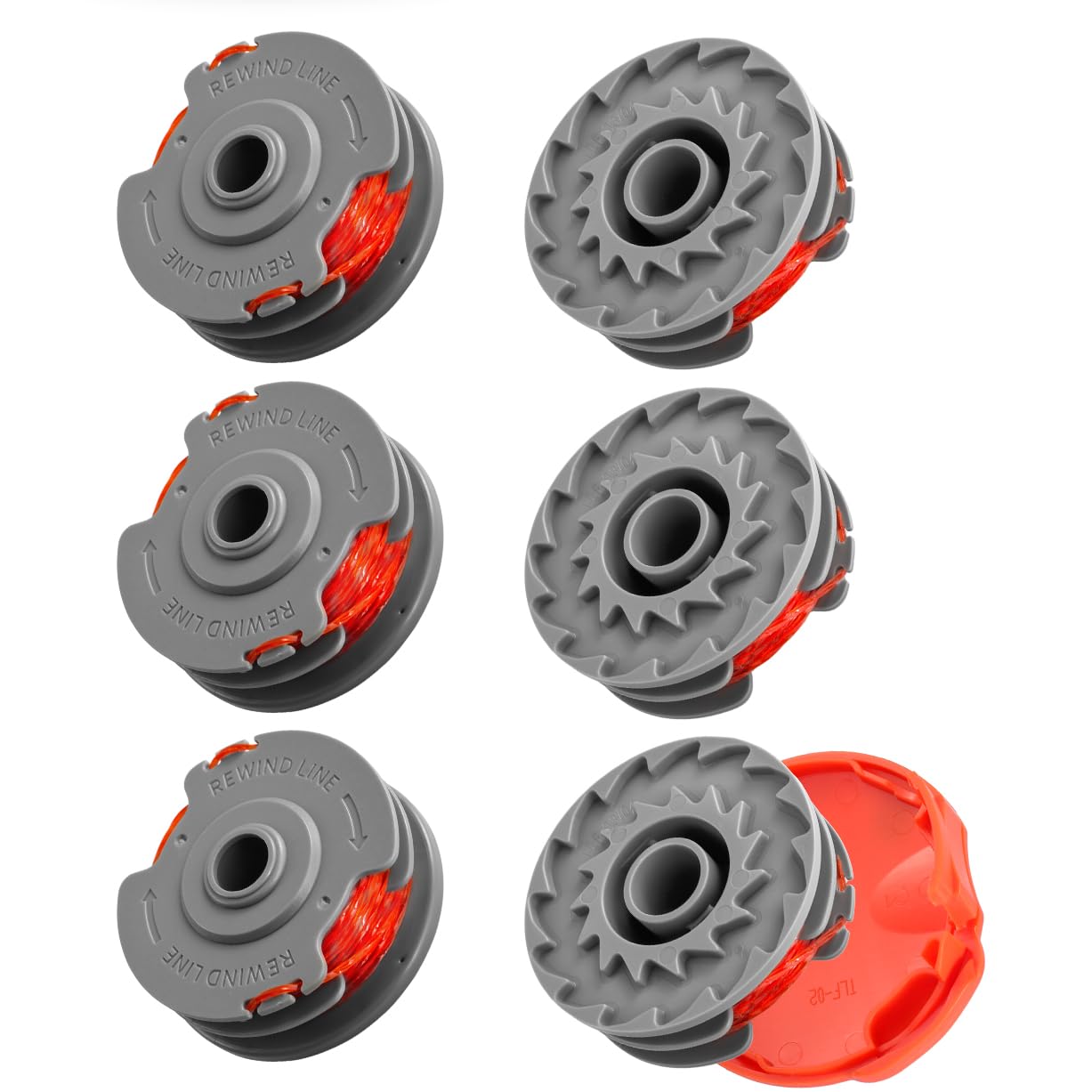 6PCS Replacement Strimmer Spools with Cover Compatible with Flymo Power/Mini/Trim Grass Trimmer, BESPOTCL Strimmer Spool Line, Double Autofeed, Upgrade Wire Refresh Your Trimmer's Look