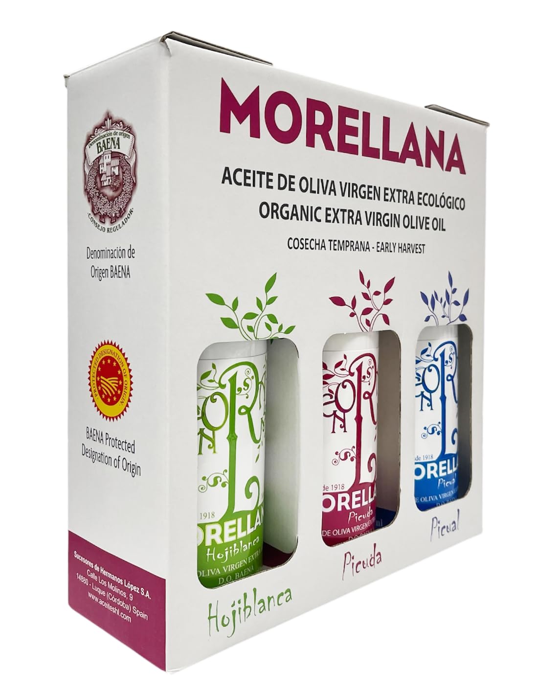 MORELLANA | Estuche regalo Aceite de Oliva Virgen Extra Cosecha Temprana 3 x 500 ml
