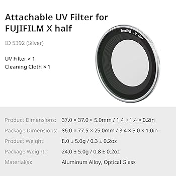 Amazon | SmallRig FUJIFILM対応 X Halfカメラ用 マグネット式UV