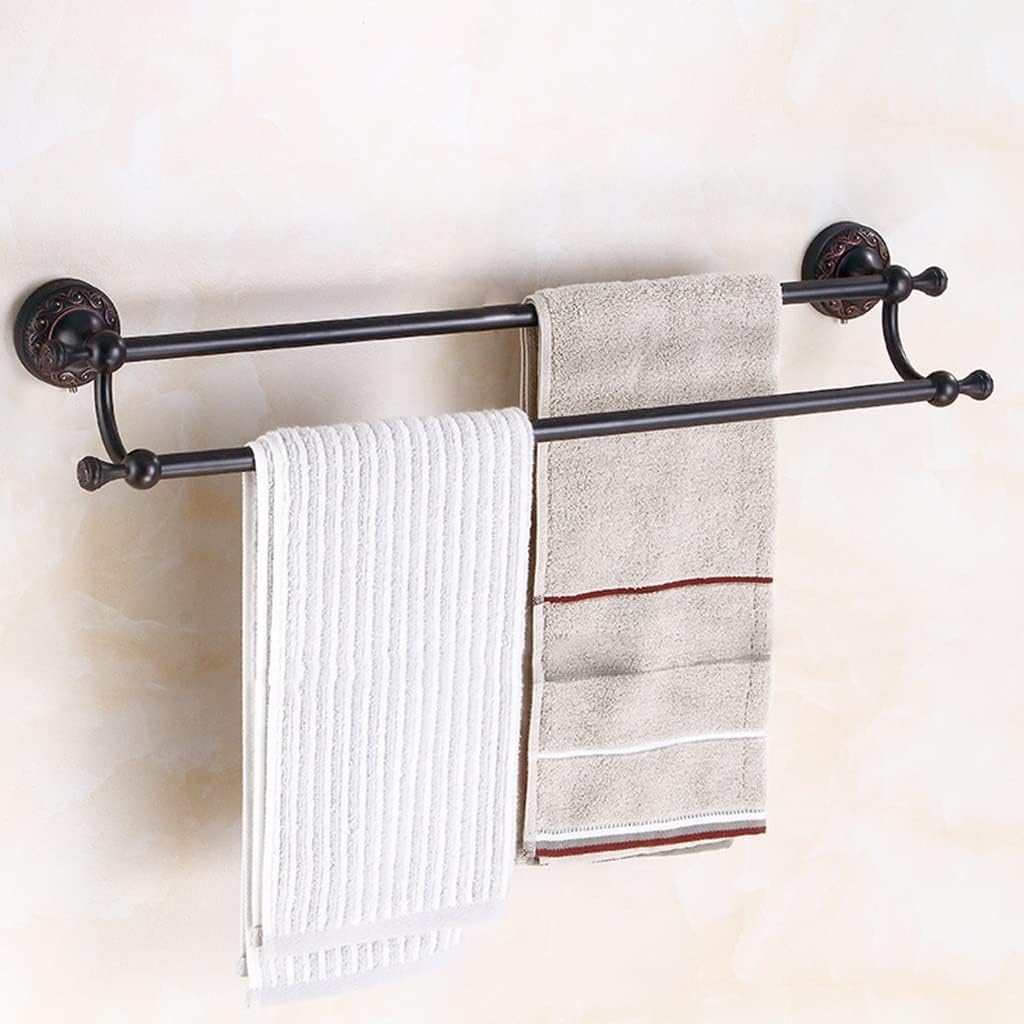 Brass European Towel Rack - Stylish Bathroom Towel Holder For Hand Towels And Bath Towels,Double Pole
