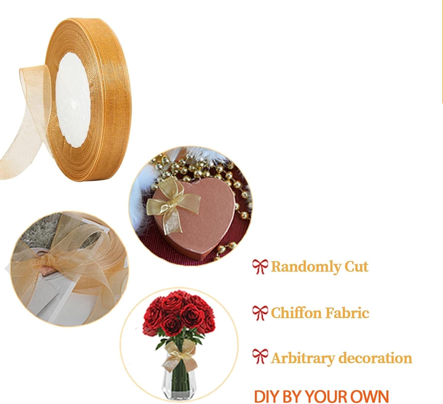 ROTOLO NASTRO ORGANZA COLORE GIALLO CHIARO - Bomboniere, confezioni, scatole e confetti
