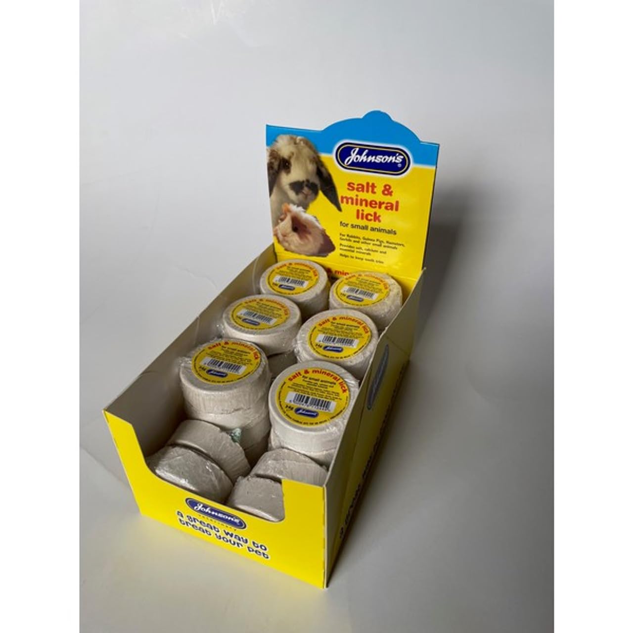 LEEWAY WOODWORK JOHNSONS SALT & MINERAL LICK - SMALL ANIMAL - TRIM TEETH - CALCIUM - RABBIT (3 PACKS)