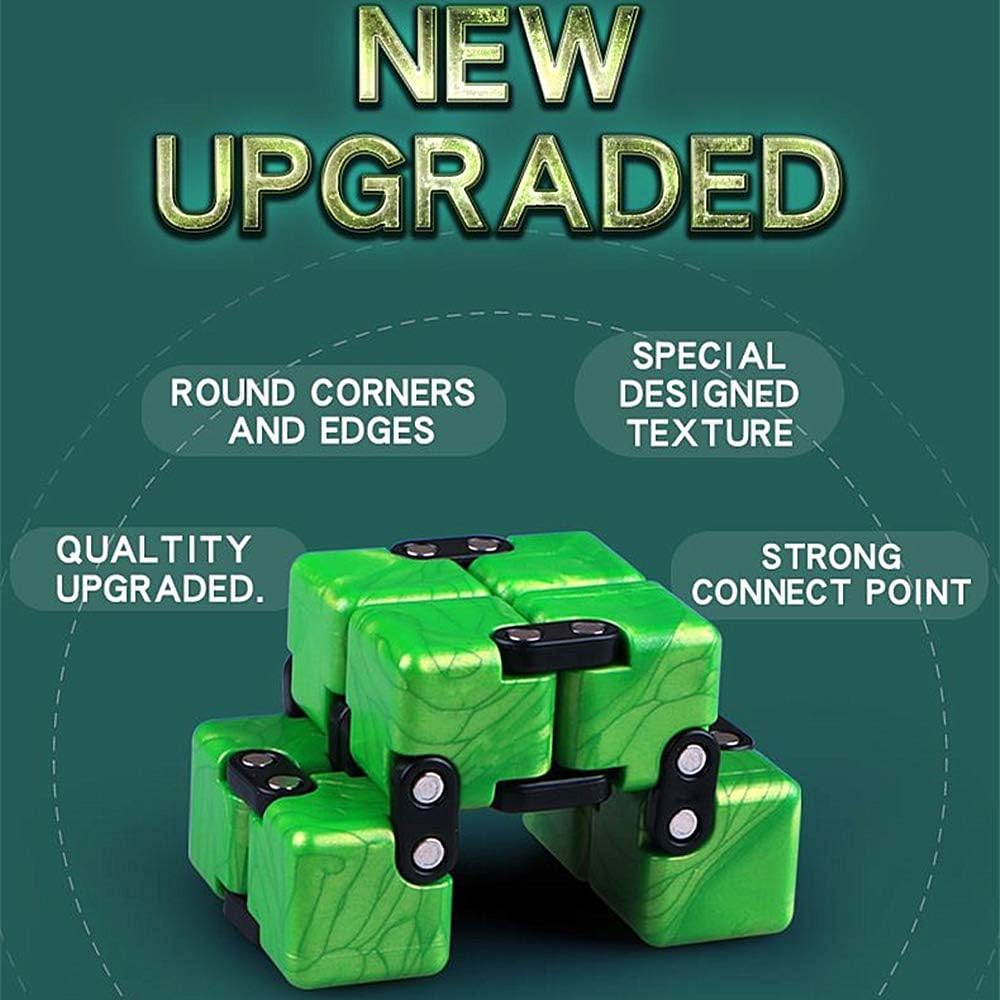 XMDCuber QY Toys Infinity Cube Fidget Toys,Hand Killing Time Transform Cubes Best for Stress and Anxiety Relief (Emerald Green)