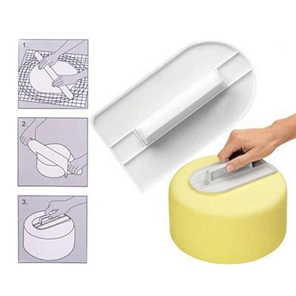 Akak Store 2 pcs herramienta de suavizado de fondant pastel decorar suave pulidora, 14,5 x 8 cm