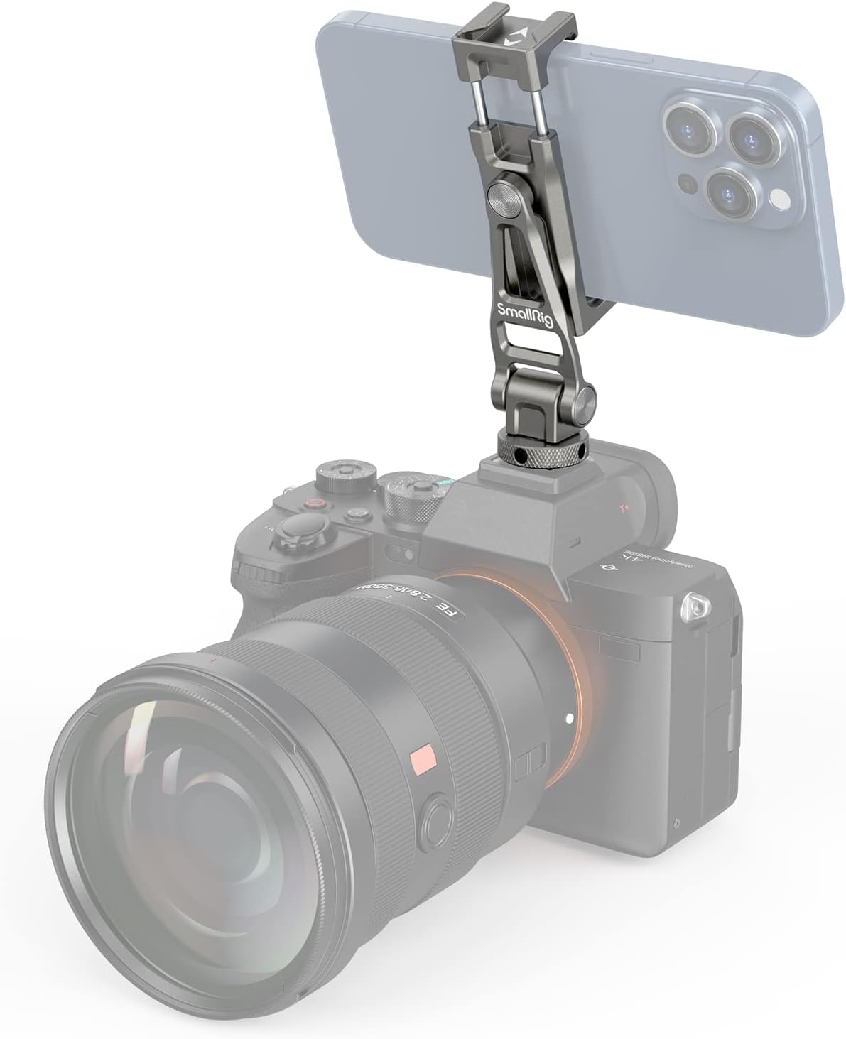 Universal Cell Phone Mount Adapter, Tripod Mount with Cold Shoe, Holder for iPhone 13 12 11, Fits Tripod Monopod Camera Cage-3559