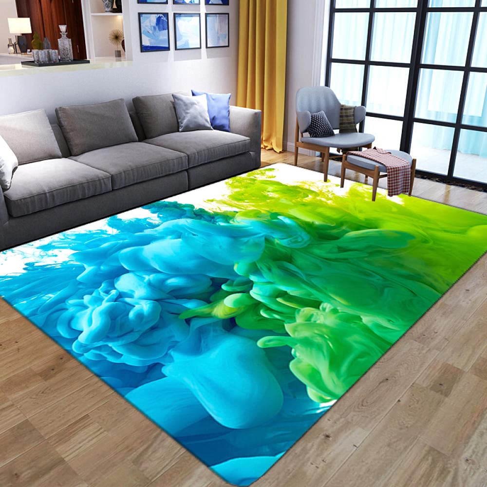 3D dywan do salonu niebieski dym cyjan antypoślizgowe maty podłogowe dzieci maty dla raczkowania maty korytarzowe maty nocne home decoration