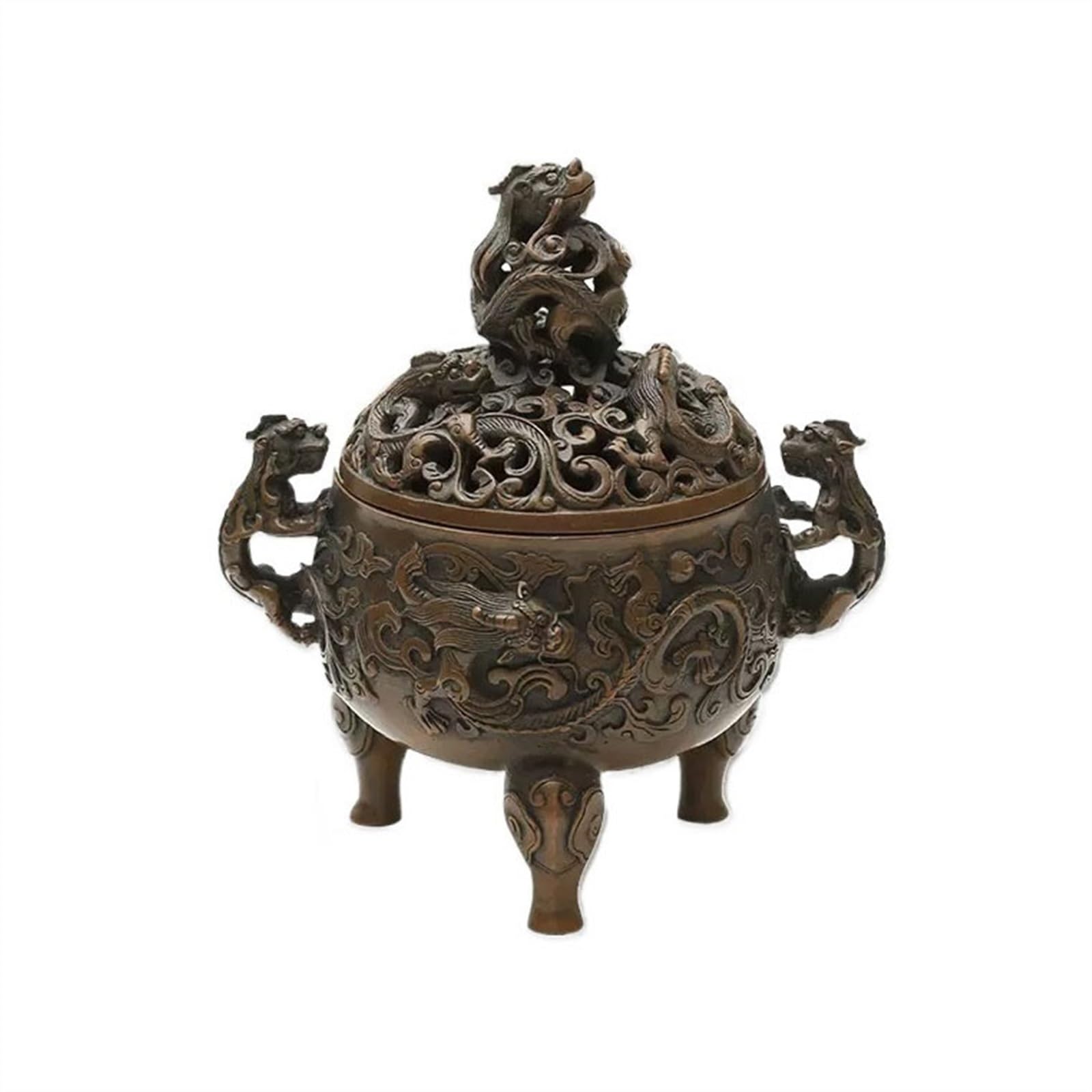 Incense Holder Base Exquisite Home Incense Burner Copper Holder Retro Beast Shaped Attracting Wealth Desktop Censer Decoration