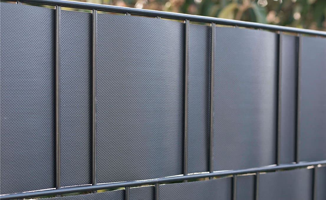 Zaun Sichtschutzstreifen für Doppelstabmatten - 35m 35Clips 700g Premium Doppelstabmattenzaun Sichtschutz für den Garten. Sichtschutz und Windschutz, Besonders Langlebig, Anthrazit (Anthrazit)