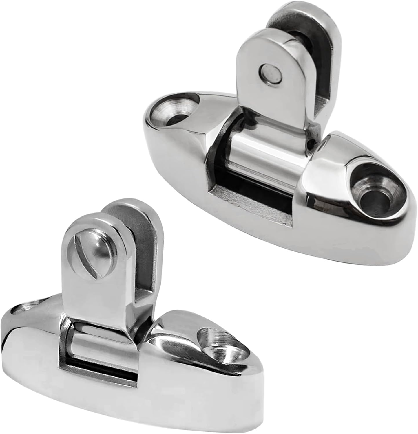 Bimini Top Swivel Deck Hinge with Removable Pin Stainless Steel 316 Marine Grade 180 Degree Adjustable Bimini Top Hardware Swivel Side Mount Quick Release Hinge with Screws