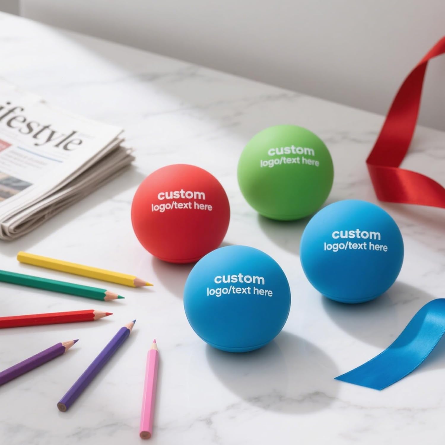 10/50/100 PCS Custom Stress Balls Bulk with Logo Text Personalized Stress Balls for Adults Office Employee Appreciation Gifts Corporate Events