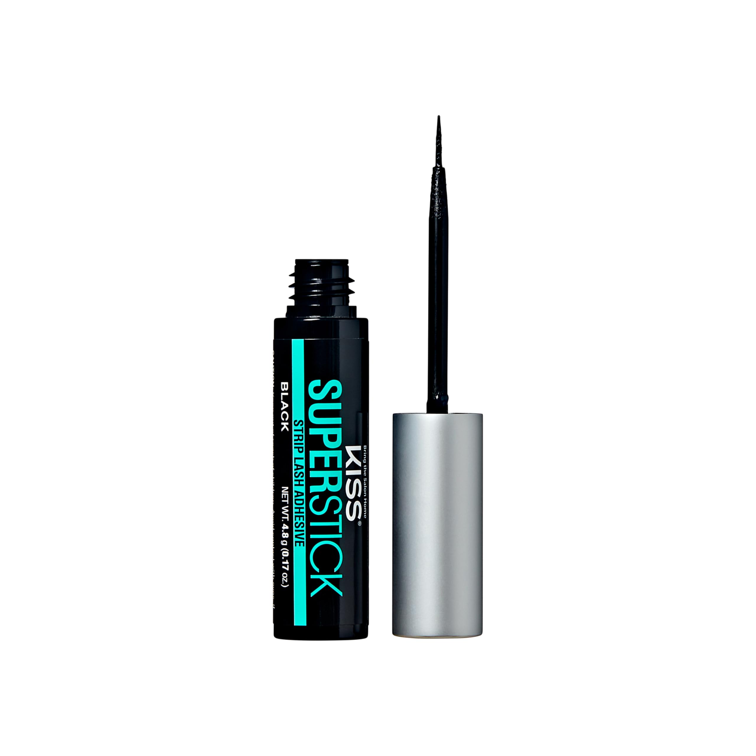 KISS Super Stick 5-Day Extended Wear Strip Lash Adhesive, Quick Drying Lash Glue, Witch Hazel & Cactus Extract Infused, Brush Applicator, Net Wt. 4.8g (0.17 oz.), Black