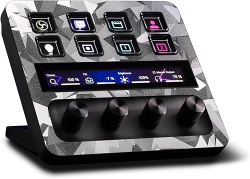 MightySkins - Piel brillante con purpurina compatible con Elgato Stream Deck + - Mono Camo Acabado de purpurina protector, duradero de alto brillo